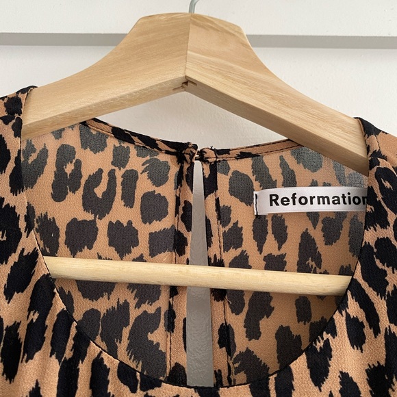 Reformation Gracie 🐆 leopard print MOB WIFE 💋 60s mod mini “vintage” rare - Picture 5 of 9